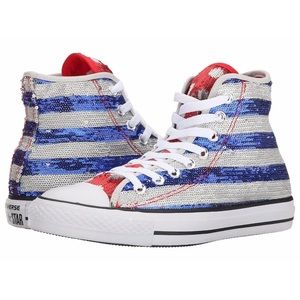 sequin converse red